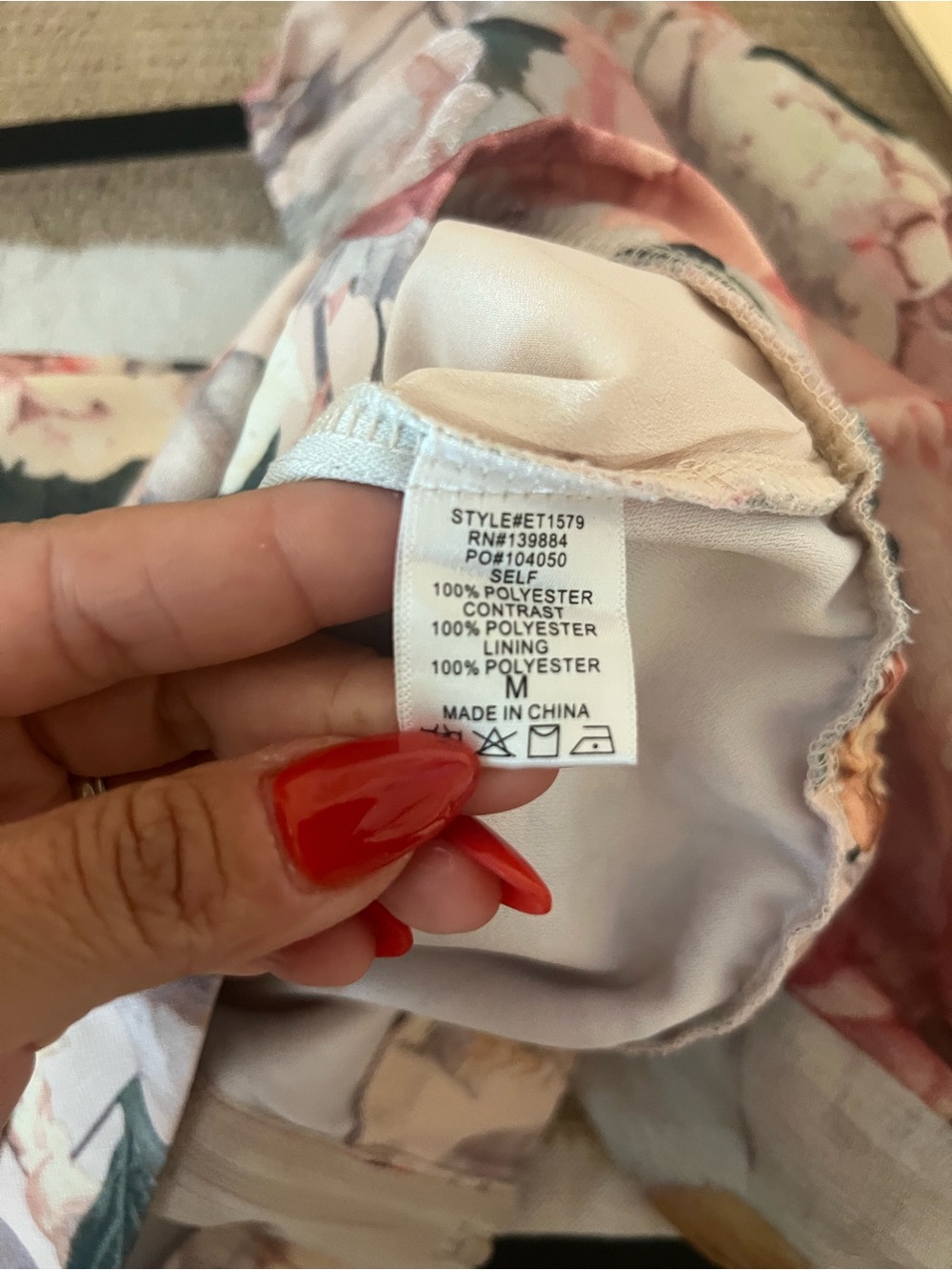 a. peach Floral Puff Sleeve Crop Top Cottagecore Romantic Blush Pink Medium - Picture 6 of 7